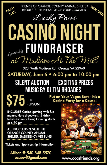Lucky Paws Casino Night Fundraiser